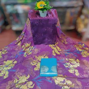 Nouvelle Robe Classique Fransawi en Tissu Jacquard Slub à Motif Floral, Respirante et Douce, Mélange 100% Soie/Coton/Polyester - Product Image 1