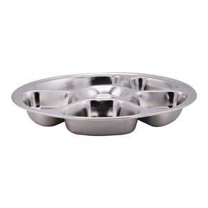 Bandeja de Servir Comida Dividida de Acero Inoxidable, Plato Seccionado de 10.9 Pulgadas, Bandeja para Comida, Vajilla de Cocina, Duradera y Reutilizable - Product Image 1