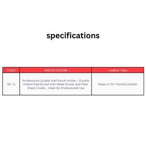 Double Pocket <b>Leather</b> Tool <b>Belt</b> Heavy-Duty Nail <b>Pouch</b> with Metal Rivets Fiber Sheet Waterproof Two Compartments OEM Customizable - Product Image 4