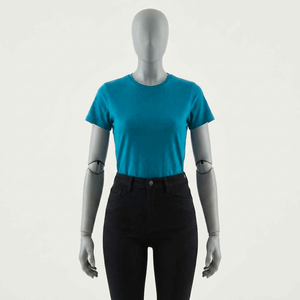 เสื้อยืดคอกลมสีน้ำเงินกรมท่า แขนสั้น ผ้าฝ้าย 100% สำหรับผู้หญิง พิมพ์โลโก้ได้ตามต้องการ ทรงพอดีตัว สไตล์ลำลอง เหมาะสำหรับฤดูร้อน เสื้อยืดเปล่าสำหรับผู้ชาย - Product Image 6