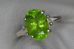 Certified Natural Peridot <b>Ring</b> Sterling <b>Silver</b> <b>Solitaire</b> Genuine Green August Birthstone Jewelry Gift For Her - Product Image 2