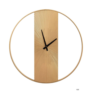 <b>Modern</b> Minimal Black Metal <b>Wall</b> <b>Clock</b> with Geometric Open Frame and Gold Hands for Stylish Interior <b>Wall</b> Decor - Product Image 5