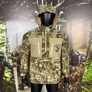 Breathable Waterproof Unisex Hunting Camouflage Tactical Hooded Soft Shell Microfleece Jacket Front 1/4 Zip Outdoor Hunting Gear - Product Image 3