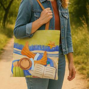 Bolsa de Mano Reutilizable de Lona de Algodón Puro con Diseño Personalizado y Costuras Resistentes para Compras Diarias - Product Image 4