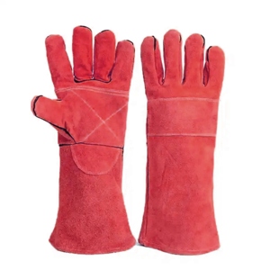 Construction Cowhide Split Leather Safety Gloves <b>Fire</b>-Resistant Anti-Cut Personal Protective Equipment for Welding Work - Product Image 4