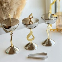 Bol à noix en argent martelé et or durable, calligraphie islamique moderne, brûleur à bakhoor assorti, bois de santal, cadeau de mariage, cadeau de pendaison de crémaillère