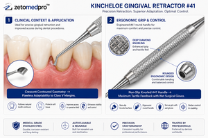 เครื่องมือถ่างเหงือกทางทันตกรรม Dental Kincheloe ทำจากเหล็กกล้าไร้สนิม คุณภาพสูง OEM Zetomed Pro - Product Image 4
