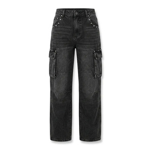 Jeans en denim long pour femmes, jeans utilitaires pour femmes, jeans cargo pour femmes, faible MOQ, pour les marques de streetwear - Product Image 4