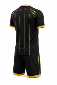 Ensemble de maillot de football pour homme, couleur unie, manches courtes, col en V, sublimé, respirant, en polyester, coupe athlétique, personnalisable - Product Image 2