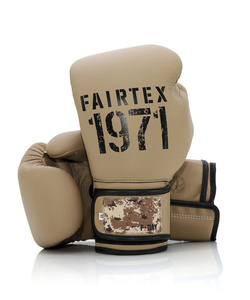 Gants de boxe Fairtex de conception haut de gamme avec impression personnalisée, couleur kaki, cuir de vache véritable, entraînement de Muay Thai, protection UV - Product Image 6