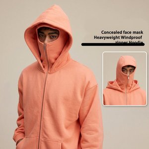 Sweat-shirt à capuche intégral personnalisé pour homme, style streetwear hivernal, double capuche, couleur unie, mode urbaine décontractée - Product Image 3