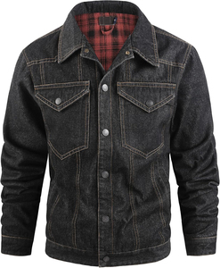 Winter Men's <b>Denim</b> <b>Jacket</b> 100% Cotton Comfortable Slim Casual Design Windproof Breathable Button Front in reasonable price - Product Image 4