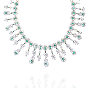 Crystal Rhinestone Statement <b>Necklace</b> Pear Cut Oval Cut Women's 925 Silver Moissanite Wedding Jewelry Design <b>Fashion</b> <b>Necklace</b> - Product Image 1