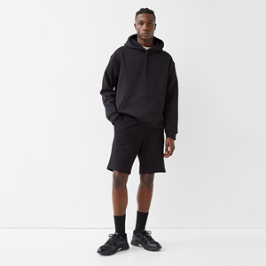 Conjunto de Sudadera con Capucha y Pantalones Cortos para Hombre 2025, Diseño de Contraste de Color, 2 Piezas, Ropa Urbana Personalizada, Transpirable, Servicio OEM - Product Image 2