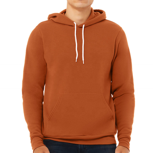 Sweat à capuche pour homme de haute qualité, logo personnalisé, 100% coton molletonné, streetwear, poche, uni, teinture unie, impression sérigraphique, hiver - Product Image 1