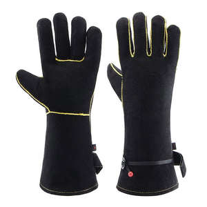 Gants de soudage TIG en cuir de chèvre robuste, résistants au feu, avec renforts sur la paume, gants de soudeur, gants de sécurité industrielle - Product Image 6