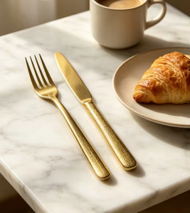 Ensemble de couverts de luxe écologiques en acier inoxydable, design exceptionnel, finition miroir, compatible lave-vaisselle, contemporain, personnalisé - Product Image 6