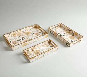 Plateaux de service en bois MDF faits à la main sur mesure, avec revêtement émaillé et résine décorative, pour cuisine et salle à manger (vente en gros) - Product Image 1