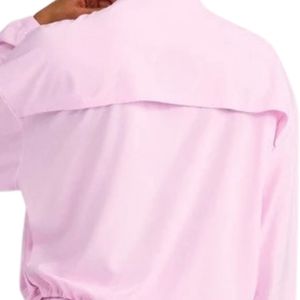 Pink <b>Women's</b> Polyester Windbreaker <b>Jacket</b> Custom Logo Letter Print Full Zip High Neck <b>Lightweight</b> Outdoor Streetwear OEM Apparel - Product Image 4