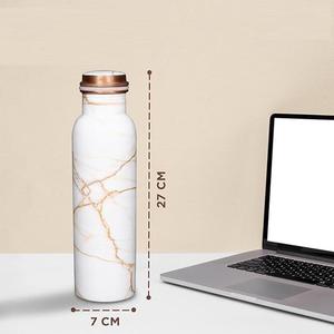 Botella de Agua de Cobre Ecológica con Diseño de Mosaico y Patrón de Mármol, Diseño Moderno con Anillo, a Prueba de Fugas, Ayurvédica, Hecha en India - Product Image 4