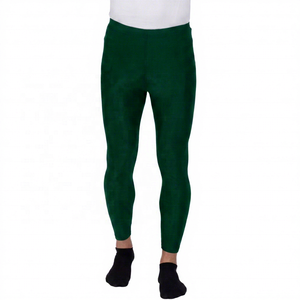 Leggings de compression noirs pour hommes, longueur intégrale, taille élastique avec logo blanc imprimé par transfert thermique - Product Image 5