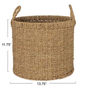 Cesta Redonda de Seagrass con Asas, Cesta de Almacenamiento Hecha a Mano, Ecológica, Venta al Por Mayor, Hecha en Vietnam - Product Image 3