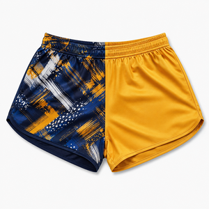 Stretch Fit <b>Athletic</b> Booty Shorts Custom Print Add Design Men's 100% Polyester Anti-Bacterial Elastic Waist Loose Fit with Zips - Product Image 6