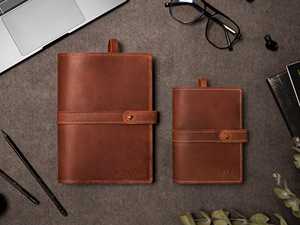 High End Genuine Leather Heavy Duty Smell Proof Protection <b>A5</b> Refillable Notebook Cover Case Journal Holder Organizer for - Product Image 3