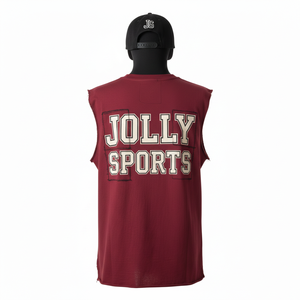 Débardeur de sport en coton respirant pour femme, avec ourlet brut et logo personnalisé – T-shirts sans manches en coton pour femme - Product Image 2