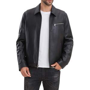 Wholesale Casual Leather <b>Jacket</b> For <b>Men</b> Solid Color Warm Plus <b>Velvet</b> Biker Style <b>Men</b> Leather <b>Jacket</b> Hooded Customized Motorbike - Product Image 2