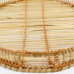 Plateau de service en bambou tressé écologique avec poignées intégrées pour fruits et collations - Product Image 4
