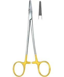 Porte-aiguilles Castroviejo manuels pour implants dentaires orthodontiques, 14-16 cm, têtes droites et courbées, pinces chirurgicales, instrument - Product Image 3