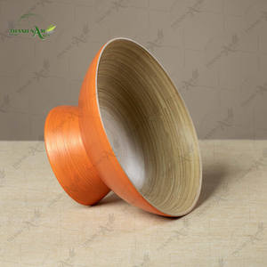 Cuenco de Pedestal de Bambú Hecho a Mano, Pieza Decorativa Escultural para Mesas Modernas de Lujo - Product Image 4