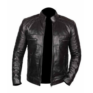 Chaqueta de Cuero Genuino para Hombre, Corte Ajustado, Chaqueta de Motociclista de Piel de Oveja de Alta Calidad, Abrigo de Invierno a Prueba de Viento - Product Image 4