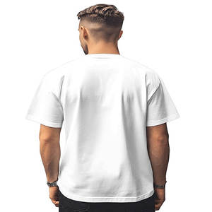 Camiseta Extra Grande Personalizada de Alta Calidad, 100% Algodón, Estilo Urbano con Hombros Caídos, Diseño Gráfico Vintage, Tejido Grueso, Impresión DTG - Product Image 3