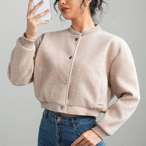 เสื้อแจ็คเก็ตบอมเบอร์ผู้หญิงเกรดสินค้าคุณภาพ ผ้าเรียบแบบสั่งทำพิเศษ พร้อมซิป เหมาะสำหรับการพิมพ์ลายและการทำแคมเปญแบรนด์ - Product Image 4