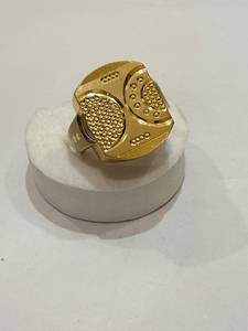 Anillo de latón chapado en oro al por mayor para hombre, diseño geométrico, joyería de lujo para fiesta, regalo hecho a mano - Product Image 3