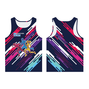 Camisetas sin mangas de verano sublimadas al por mayor de secado rápido, 100% poliéster, de malla, sin mangas, para deportes, correr, maratón, camisetas estampadas. - Product Image 5