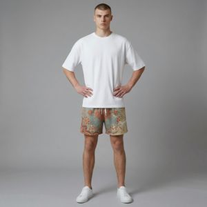 Premium Quality Eco-Friendly Breathable Quick Dry Anti-UV 100% Polyester Sublimation Printed <b>Elastic</b> Waist Mesh Shorts - Product Image 2