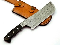 Couteau à hacher ambidextre en acier Damas forgé, artisanal, écologique, style Viking, 6-7,9 pouces, manche en bois Pakka, qualité industrielle