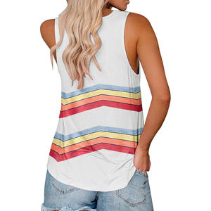 เสื้อกล้ามออกกำลังกายสำหรับผู้หญิง แบบคอกลม น้ำหนักเบา ผลิตตามสั่ง (OEM) ผ้าฝ้าย 100% สำหรับเล่นกีฬา เพาะกาย ฟิตเนส และยิม - Product Image 2