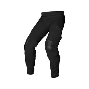 Pantalon de moto unisexe noir style motocross en polyester/nylon, design personnalisé bicolore, coupe-vent, genouillères renforcées - Product Image 1