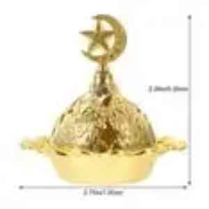 Quemador de Incienso Islámico de Metal con Forma de Luna Creciente y Estrella, Quemador de Incienso Árabe Oud, Decorativo para Ramadán, Eid, Fragancia para el Hogar - Product Image 2