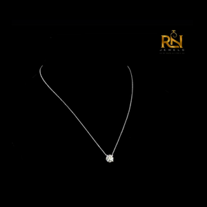Collier pendentif diamant rond style vintage, chaîne solitaire en or massif 9K 14K 18K, bijoux fins - Product Image 2