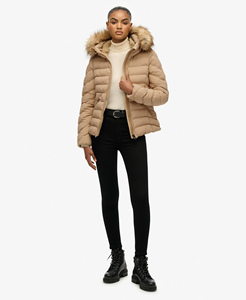 Chaqueta de invierno acolchada personalizada para mujer, ropa informal premium para exteriores, a prueba de viento, con cierre de cremallera y bolsillos laterales. - Product Image 5