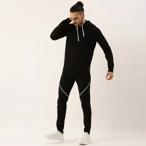 ชุดวอร์มฤดูหนาวแบบกำหนดเองสำหรับผู้ชาย ชุดวอร์มแบรนด์ส่วนตัว ชุดจ็อกเกอร์ผ้าฟลีซสำหรับผู้ชาย พร้อมชุดเสื้อฮู้ดแบบสวมหัว - Product Image 4