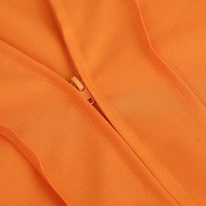 Túnica de Graduación Naranja para Mujer, Túnica Académica de Poliéster Mate para Ceremonia Escolar, Talla Adulto - Product Image 4