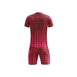 Camiseta de Fútbol Personalizada para Hombre, Negra con Rayas Grises, Impresión Sublimada, Poliéster que Absorbe la Humedad, Manga Corta, Cuello Redondo, Corte Atlético - Product Image 4