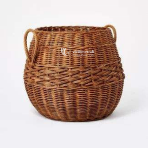 Ensemble de paniers de rangement en rotin naturel avec poignées intégrées, panier à linge et organisateur de jouets tissés artisanalement - Product Image 5