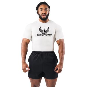 Camiseta Deportiva de Compresión Blanca Brillante para Hombre, Ligera, de Alto Rendimiento, para Entrenamiento Atlético, Fitness, Serigrafiada, Lisa, Informal - Product Image 1